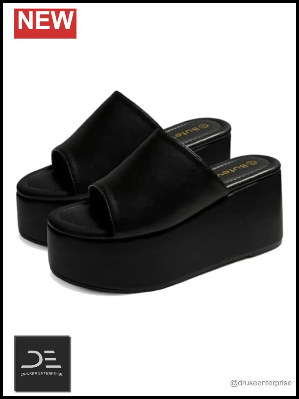 Chunky Platform Wedge Sandals for Women Open Toe Slip On Flatform Casual Slides